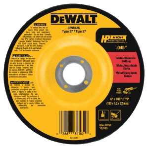 DEWALT DW8426 Cutting Wheel, 6 in Dia, 0.045 in Thick, 7/8 in Arbor, 60 Grit, Medium, Aluminum Oxide Abrasive