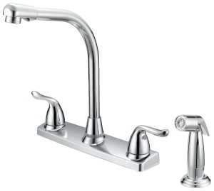 Boston Harbor F8F10036CP Kitchen Faucet, 1.8 gpm, 2-Handle, 4-Faucet Hole, Metal/Plastic, Chrome, Deck, Lever Handle