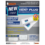 Frost King VP57 Small Foundation Vent Plug, 5-1/2 in H, Polystyrene, White