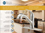 Boston Harbor FP4A4079NP Kitchen Faucet, 1.8 gpm, 1-Handle, 1, 3-Faucet Hole, Metal/Plastic, Stainless Steel