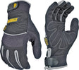 DeWALT DPG200XL Pre-Curved Utility Gloves, XL, Terry-Cloth Thumb, Hook-and-Loop Cuff, Neoprene/Nylon, Black