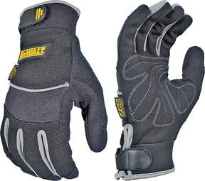 DeWALT DPG200XL Pre-Curved Utility Gloves, XL, Terry-Cloth Thumb, Hook-and-Loop Cuff, Neoprene/Nylon, Black