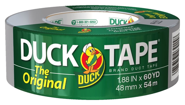 Duck 394475 Duct Tape, Silver, 8 mil Thick, 60 yd L, 1.88 in W