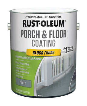 Rust-Oleum Porch & Floor Gloss Pewter Porch and Floor Paint+Primer 1 gal, Pack of 2