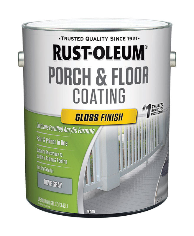 Rust-Oleum Porch & Floor Gloss Dove Gray Porch and Floor Paint+Primer 1 gal, Pack of 2