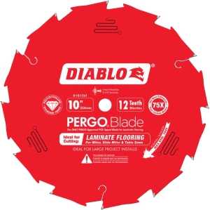 Diablo D1012LF Circular Saw Blade, 10 in Dia, 5/8 in Arbor, 12-Teeth, Polycrystalline Diamond Cutting Edge