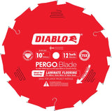 Diablo D1012LF Circular Saw Blade, 10 in Dia, 5/8 in Arbor, 12-Teeth, Polycrystalline Diamond Cutting Edge