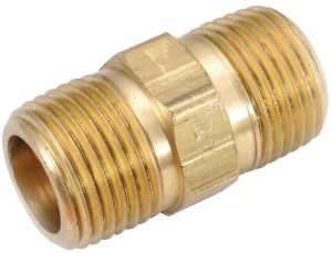 Anderson Metals 756122-04 Pipe Nipple, 1/4 in, MPT, Brass, 1000 psi Pressure, 1 in L