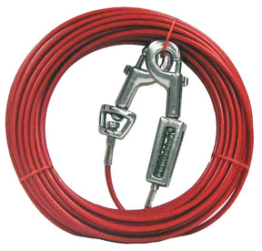 Guardian Gear Q3530SPG99 Tie-Out with Spring, 30 ft L Belt/Cable, For: Large Dogs Up to 60 lb