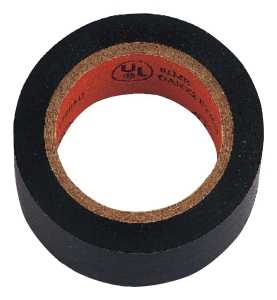 Vulcan W501D Electrical Tape, 30 ft L, 0.75 in W, PVC Backing, Black, Pack of 18