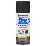Rust-Oleum Painter's Touch 2X Ultra Cover Ultra Matte Black Paint+Primer Spray Paint 12 oz, Pack of 6