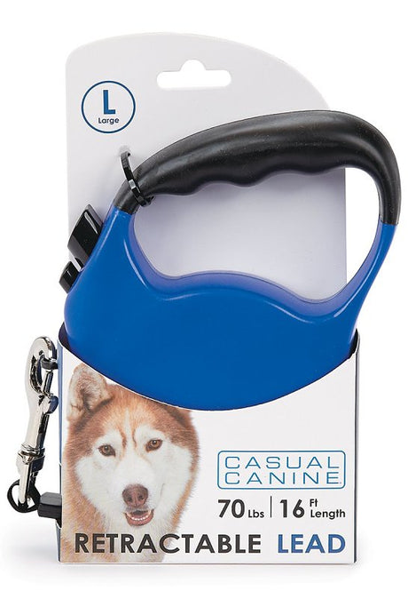 Casual Canine 11612 16 19 Belted Retractable Lead, 16 ft L, Blue, Large