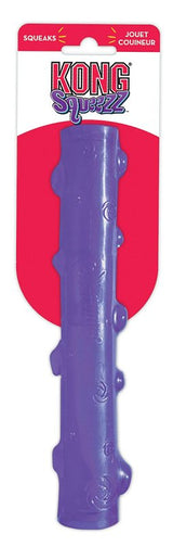 Kong Squeezz PSS1 Dog Toy, L, Squeaker, Stick, Rubber, Amethyst/Emerald/Ruby/Sapphire