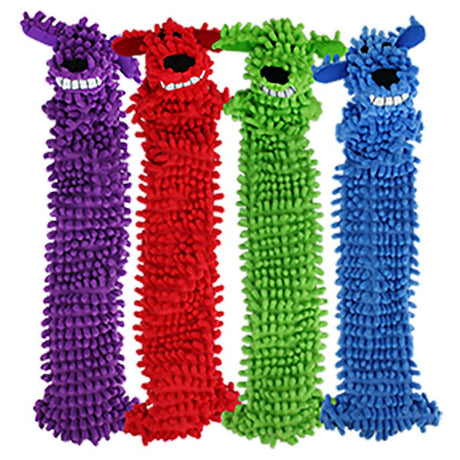 Boss Pet MP27483 Dog Toy, 12 in, Floppy Lightweight Loofa Dog, Assorted