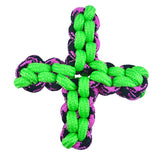 Pet Park Blvd US2051 43 Dog Toy, Rope Twisted Quad Toy, Paracord, Green