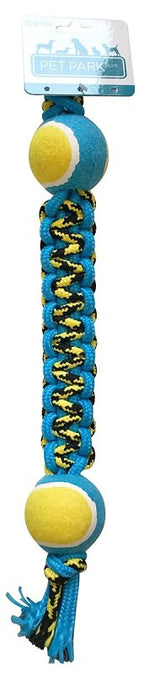 Pet Park Blvd US2056 99 Dog Toy, Chew, Fetch, Tug Toy, Paracord Rope Double Tennis Tug, Yellow