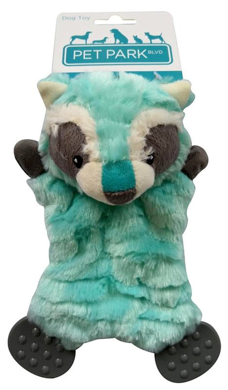 Pet Park Blvd US2206 13 Dog Toy, Flatties Raccoon, Multi-Color
