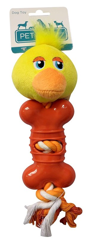 Pet Park Blvd US2216 10 Dog Toy, Ropers Duck, Multi-Color