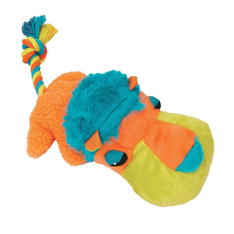 Chomper WB12280-9A Dog Toy, 15 in, Ultra Fat Headz, Cotton/Plush/Polyfil/Squeaker, Assorted