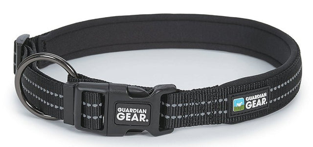 Guardian Gear ZA0006 12 30 Dog Collar, O-Ring Link, 12 to 30 in L Collar, Nylon, Jet Black