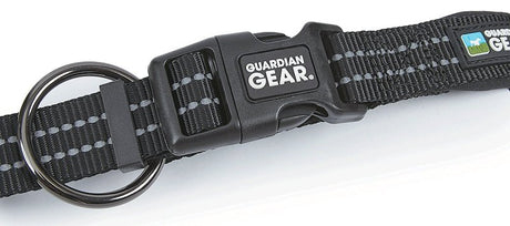 Guardian Gear ZA0006 20 30 Dog Collar, O-Ring Link, 20 to 30 in L Collar, Nylon, Jet Black