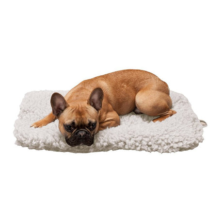Slumber Pet ZA427 17 55 Dog Mat, 17-3/4 in L, 11-3/4 in W, Acrylic/Polyester Sherpa Cover, Natural