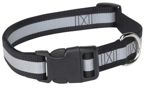 Guardian Gear ZA984 06 17 Dog Collar, 6 to 10 in L Collar, 3/8 in W Collar, Nylon, Black, Reflective Taping