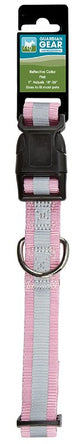 Guardian Gear ZA984 18 75 Dog Collar, 18 to 26 in L Collar, 1 in W Collar, Nylon, Pink, Reflective Taping