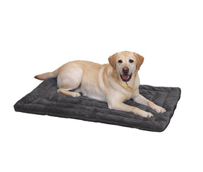 Slumber Pet ZW941 35 22 Plush Dog Mat, 35 in L, 22 in W, Plush Fur/Polyfiber Cover, Gray