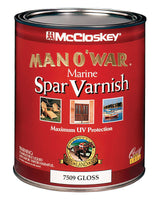 McCloskey Man O War 80-7509 080.0007509.005 Spar Varnish, Gloss, Clear, Liquid, 1 qt, Pack of 4