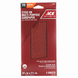 Ace 7-1/4 in. L X 3-2/3 in. W 100 Grit Aluminum Oxide Sandpaper 5 pk, Pack of 5