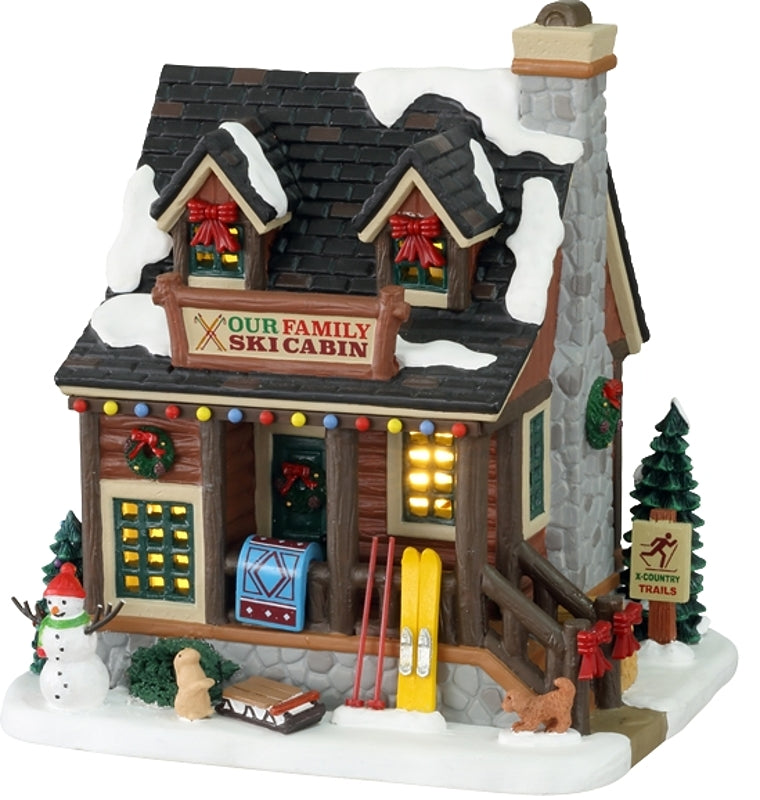 Lemax 15748 Our Family Ski Cabin Figurine, Pack of 4