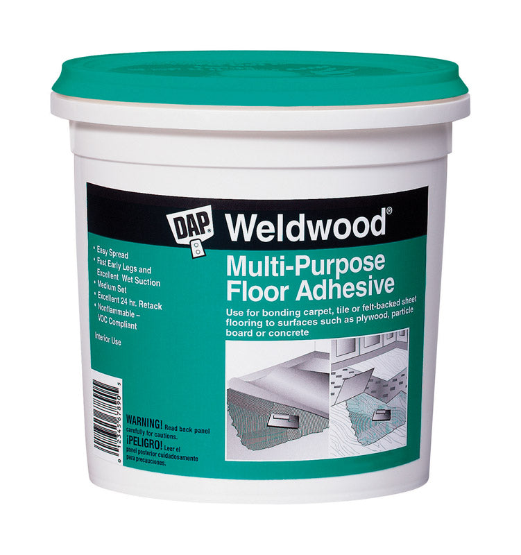 DAP WeldWood High Strength Synthetic Latex-Resins Off White Floor Adhesive 1 qt