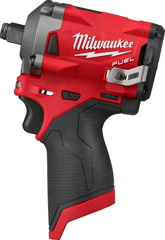 Milwaukee M12 FUEL 2555-20 Stubby Impact Wrench, Tool Only, 12 V, 1/2 in Drive, Square Drive, 0 to 3200 ipm