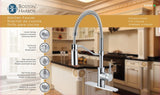 Boston Harbor FP4A0096CP Spring Pull-Down Kitchen Faucet, 1.8 gpm, 1-Faucet Handle, 1, 3-Faucet Hole, Chrome