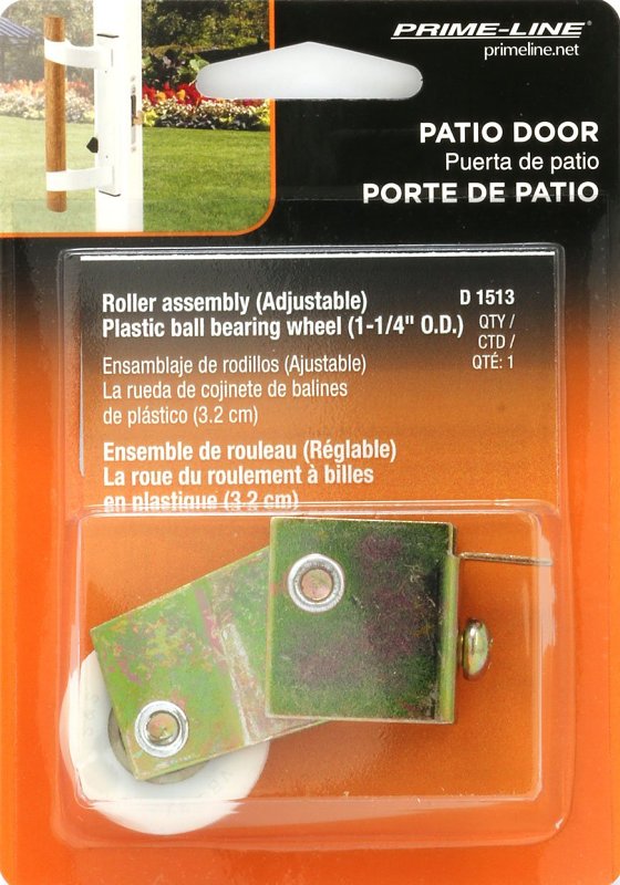 Prime-Line D 1513 Roller Assembly, 1-1/4 in Dia Roller, 5/16 in W Roller, Steel, 1-Roller, B-Tab Mounting
