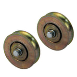 Prime-Line D 1765 Door Roller with Axle, 1-1/4 in Dia Roller, 5/16 in W Roller, Steel, Yellow, 2-Roller
