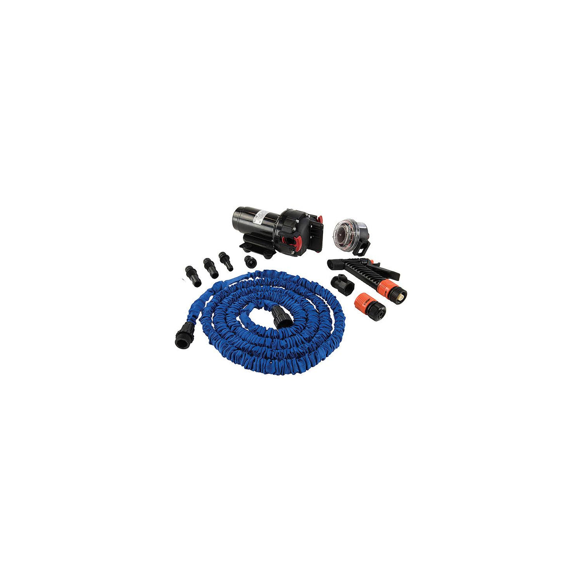 Johnson Pump 6260616 Aqua Jet Wash Down 5.2 Gpm Pump Kit w/ Blue Collapsible Hose
