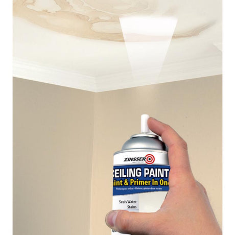 Zinsser Flat Bright White Water-Based Ceiling Paint and Primer in One Interior 13 oz, Pack of 6