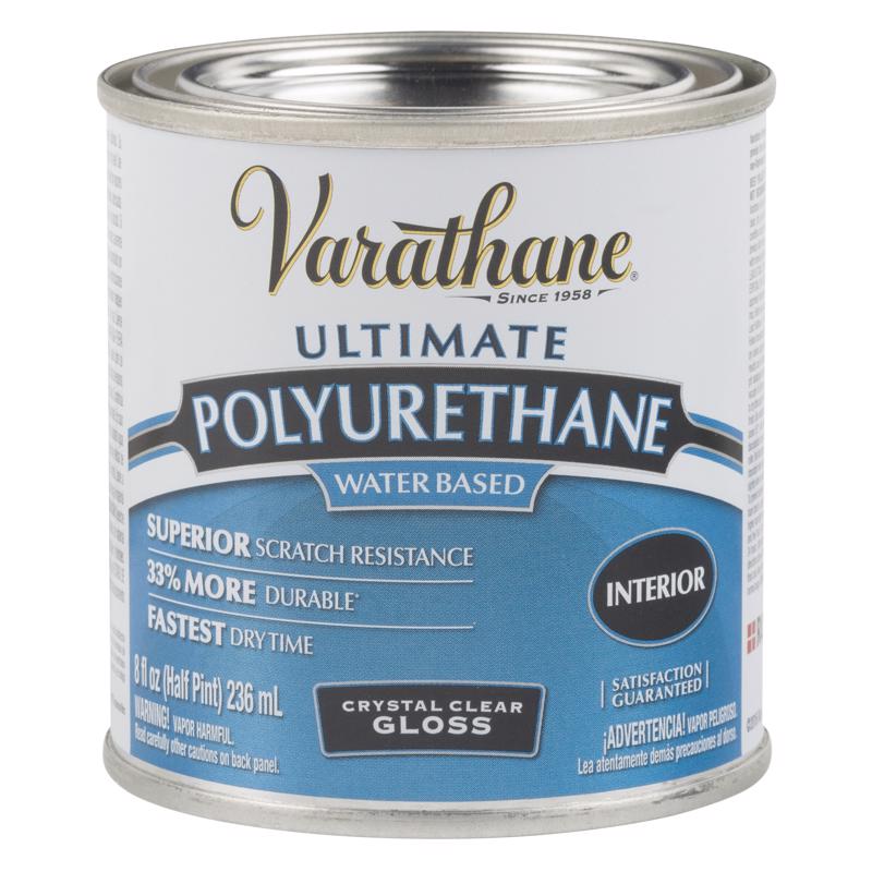 Varathane Ultimate Transparent Gloss Crystal Clear Water-Based Acrylic Modified Urethane Polyurethan, Pack of 4