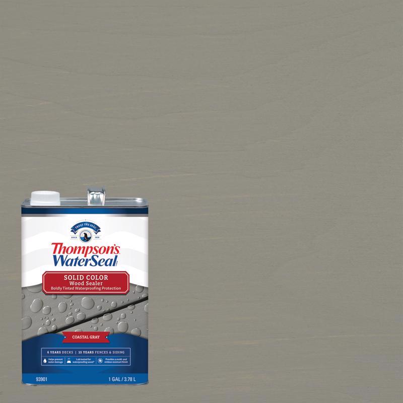 Thompson's WaterSeal Solid Coastal Gray Water-Based Acrylic/Alkyd/Urethane Waterproofing Wood Stain, Pack of 4