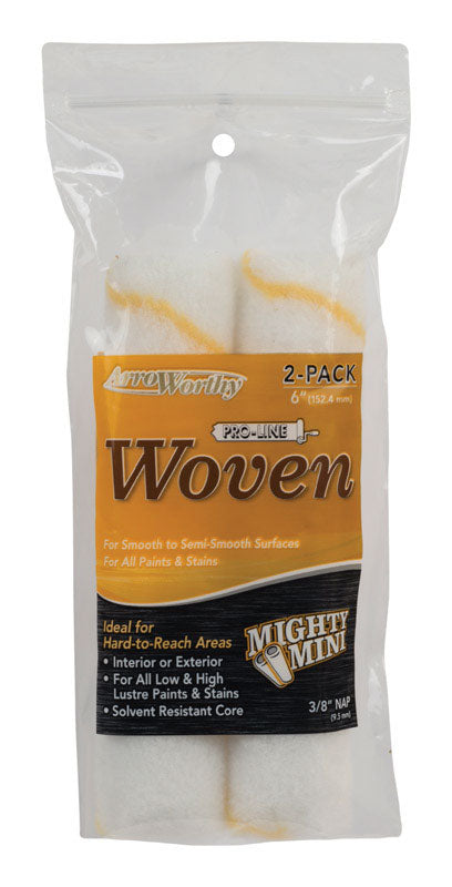 ArroWorthy ProLine Woven 6.5 in. W X 3/8 in. Mini Paint Roller Cover 2 pk, Pack of 12
