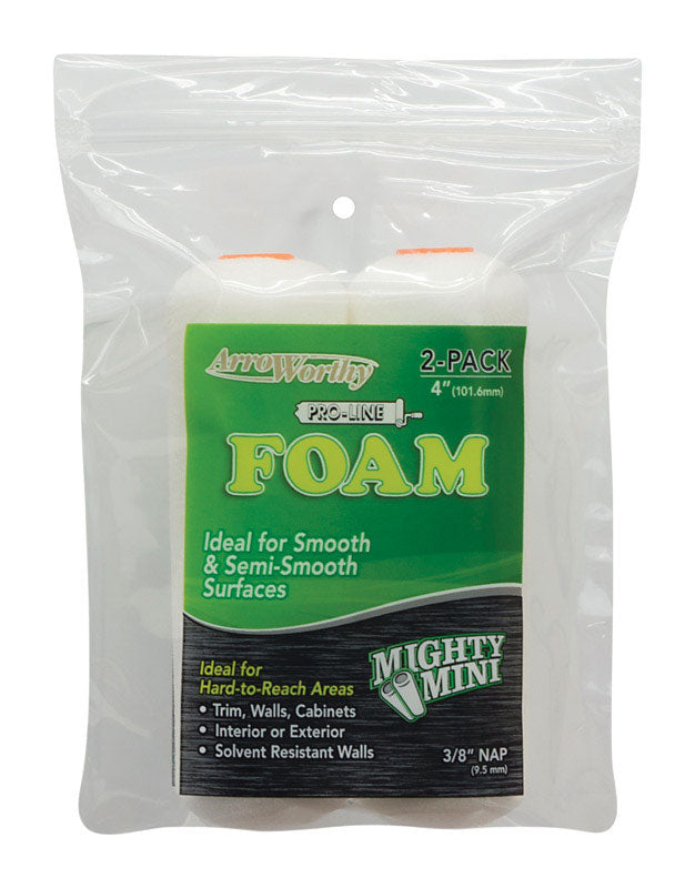 ArroWorthy ProLine Foam 4 in. W X 3/8 in. Mini Paint Roller Cover 2 pk, Pack of 12