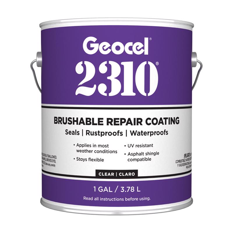 Geocel 2310 Tripolymer Brushable Repair Coating Crystal Clear Multi-Purpose Repair Coating 1 gal, Pack of 4