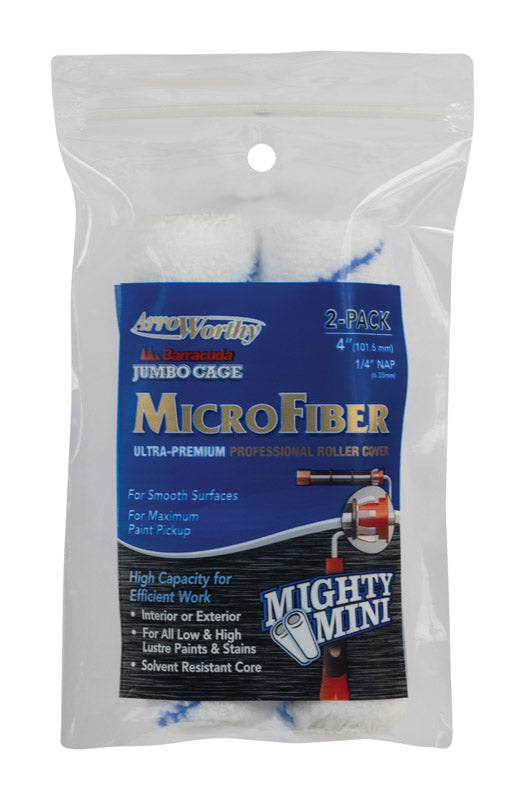 ArroWorthy Barracuda Microfiber 4 in. W X 1/4 in. Jumbo Paint Roller Cover 2 pk, Pack of 12