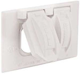 Hubbell 5180-6 Cover, Flip, Snap, 2-13/16 in L, 4-9/16 in W, 1-Gang, Metal, White, Powder-Coated, 6/CD