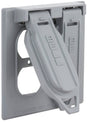 Hubbell 5148-5 Cover, 4-17/32 in W, 2-Gang, Metal, Gray, Powder-Coated