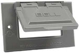Hubbell 5101-5 Cover, Flip, Snap, 2-13/16 in L, 4-9/16 in W, 1-Gang, Metal, Gray, Powder-Coated, 6/CD