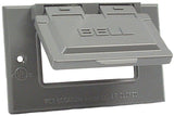 Hubbell 5101-5 Cover, Flip, Snap, 2-13/16 in L, 4-9/16 in W, 1-Gang, Metal, Gray, Powder-Coated, 6/CD