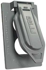 Hubbell 5146-5 Cover, Flip, Snap, 4-9/16 in L, 2-13/16 in W, 1-Gang, Aluminum, Gray, Powder-Coated, 6/CD